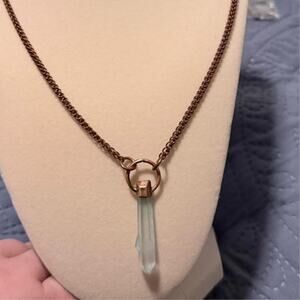 Natures Twist Pike Place Blue Crystal Point Electroformed Copper Necklace